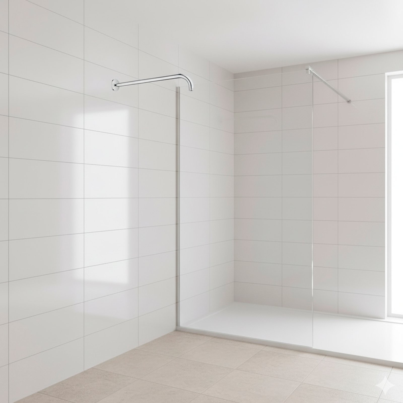 BAUEDGE CROMO BRAZO DE DUCHA A PARED 400 MM