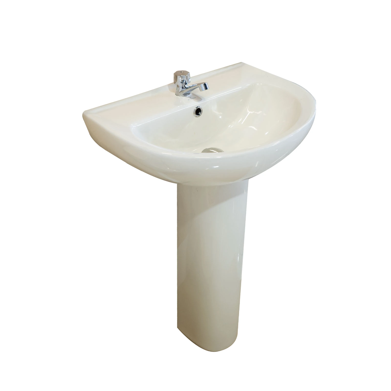 ALTO II BLANCO HUESO LAVAMANOS PEDESTAL OVALADO 1H 550X 440 X 810 MM LX-3206F