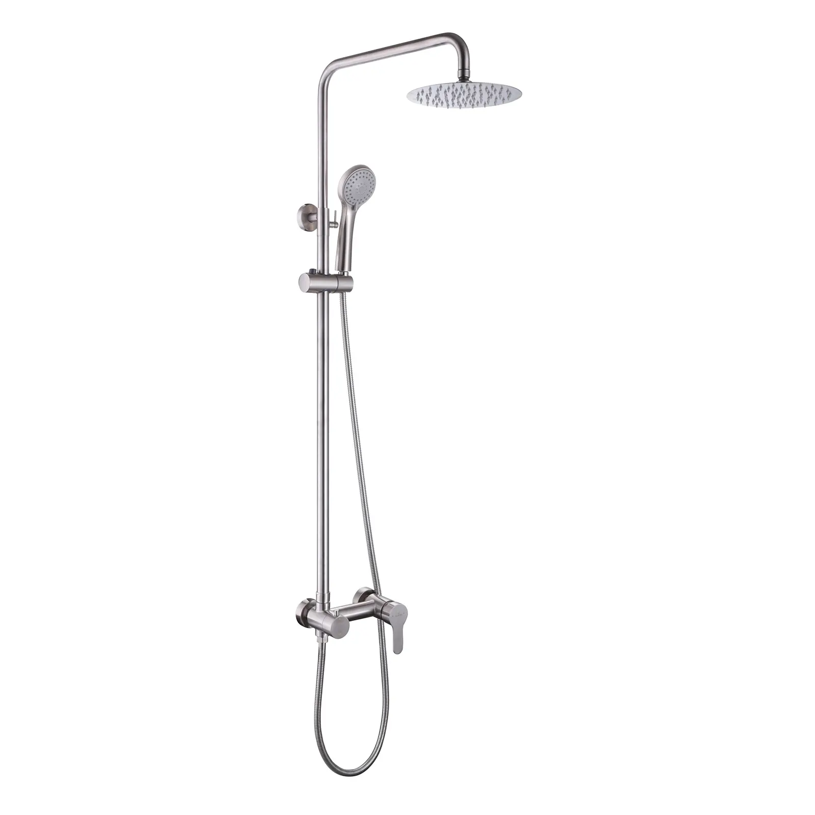 HOME SATIN INOX GRIFO DUCHA SISTEMA CON BARRA MANGUERA TEL Y CABEZA