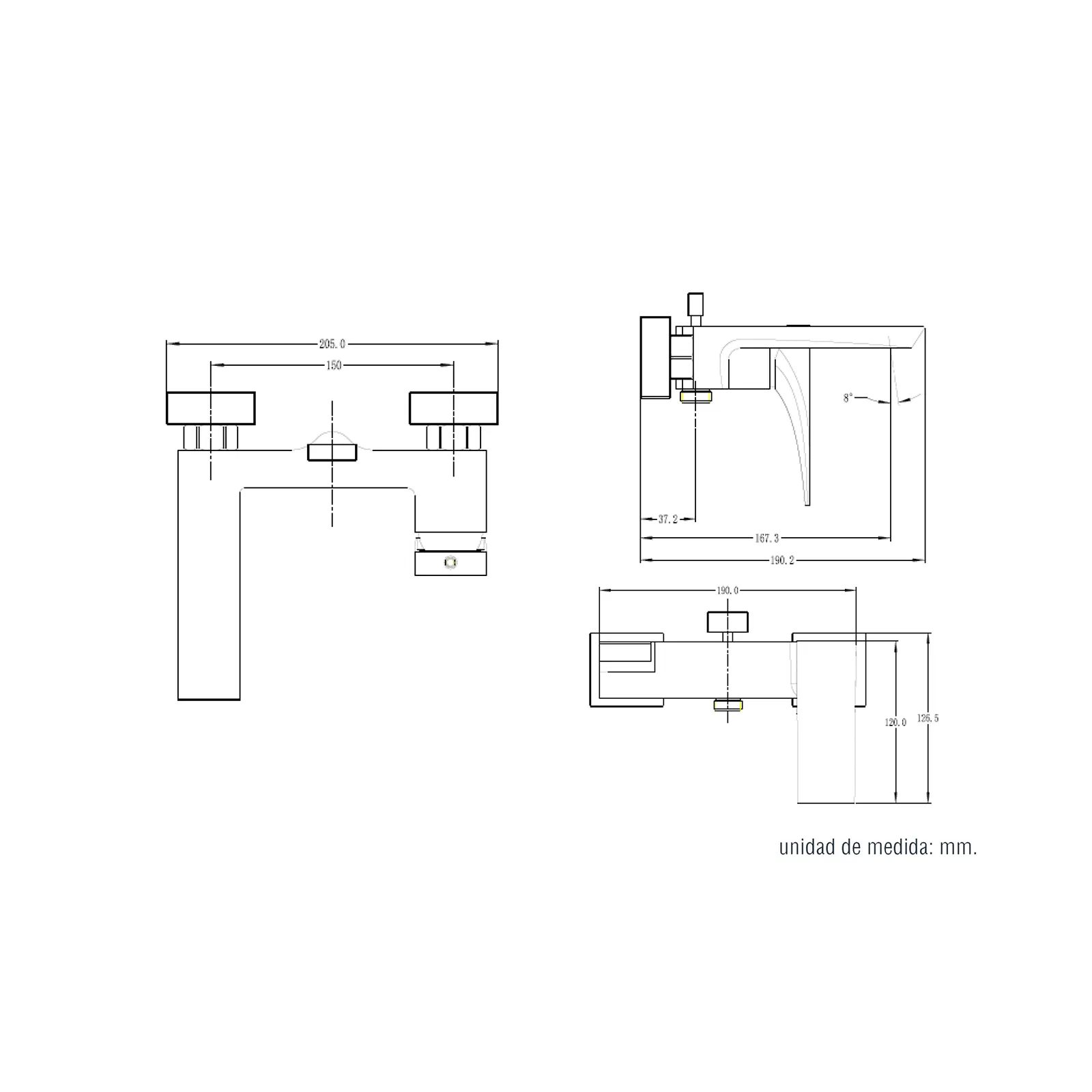GRIFO DUCHA KUBIKA ROSE GOLD MONOMANDO EXPUESTA C/DIVERTER SALIDA TINA