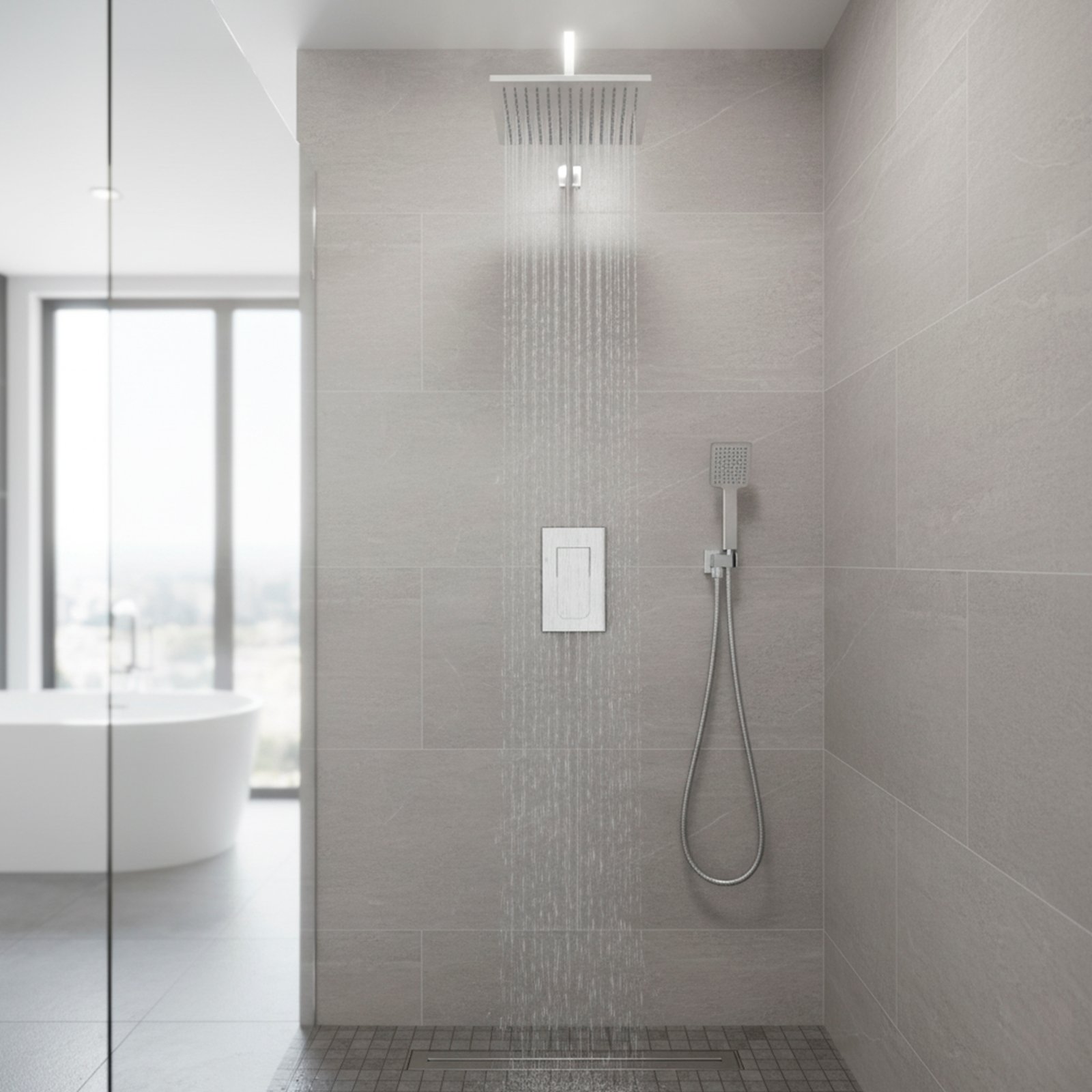 GRIFO DUCHA SCUADRA CROMO MONOMANDO EMPOTRADO SIN DIVERTER